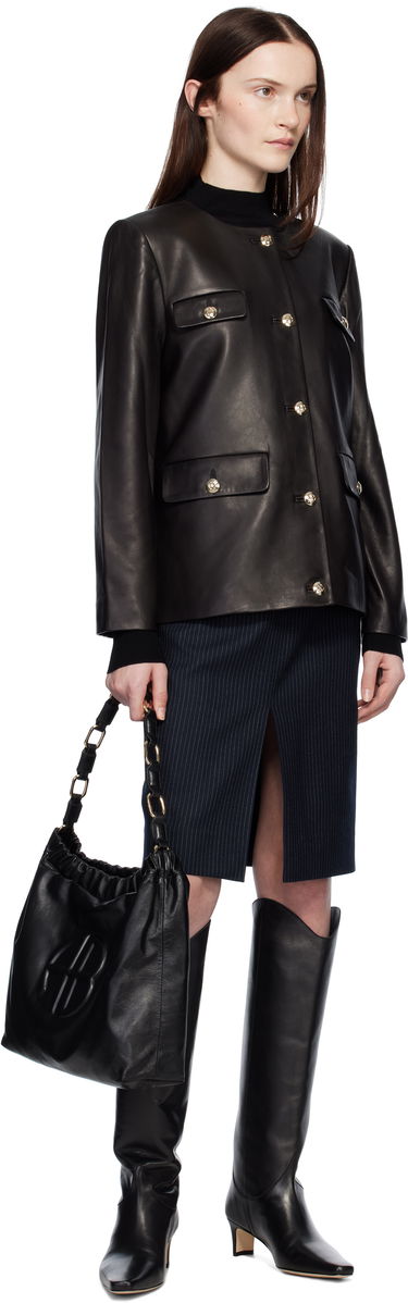 Nederdel Anine Bing Pinstripe Midi Skirt Blå | A-04-10547-NYA29, 3