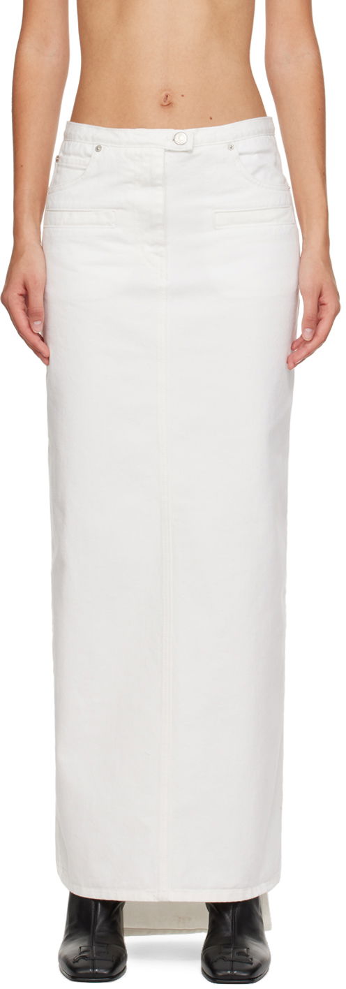 Nederdel Courrèges Courrèges Seven-Pocket Denim Maxi Skirt Hvid | 423DJU124DE0025