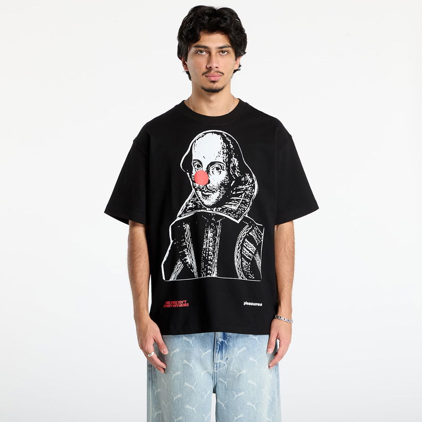 T-shirt Pleasures Joke Heavyweight T-shirt Shakespeare Clown Nose Sort | P25F045-BLACK