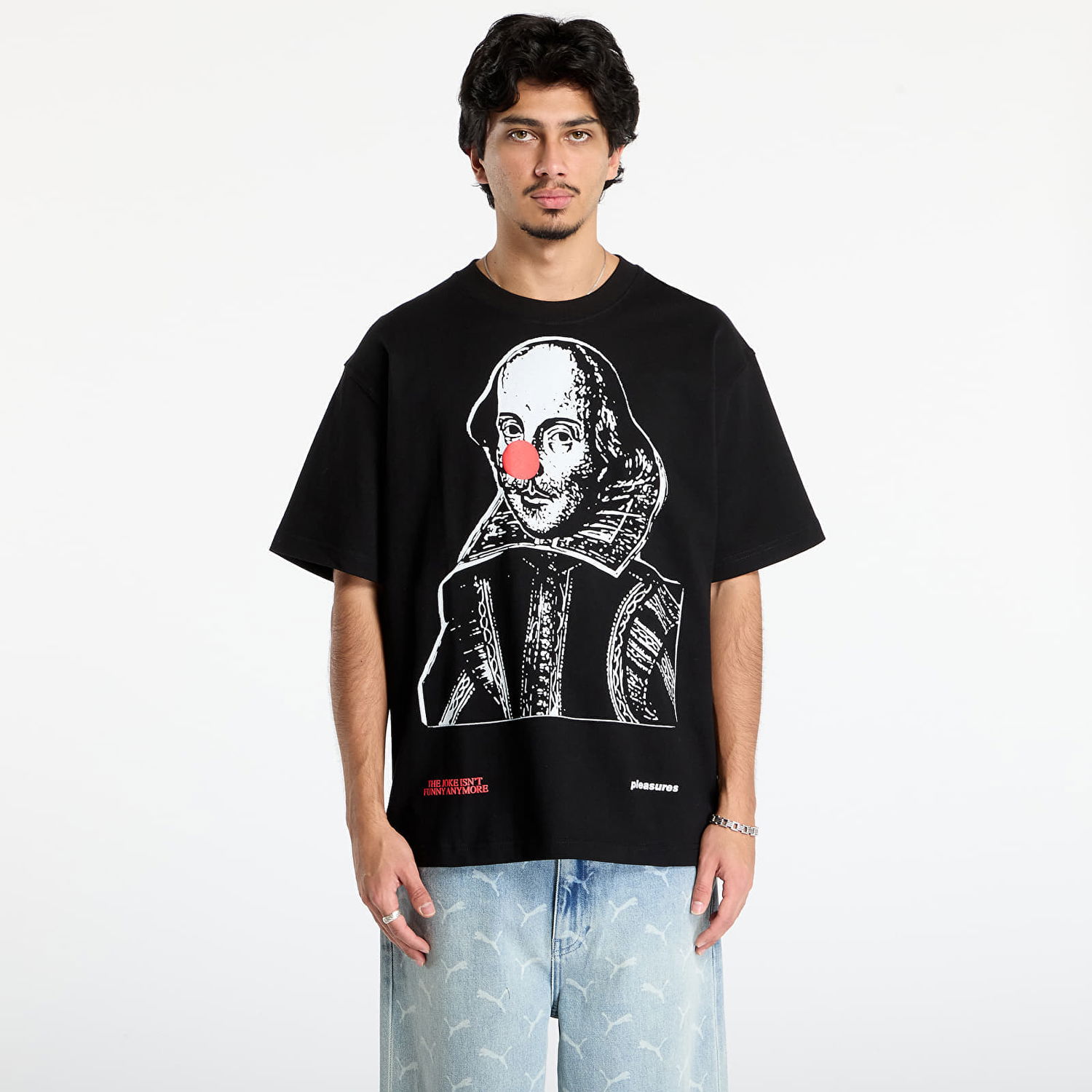 T-shirt Pleasures Joke Heavyweight T-shirt Shakespeare Clown Nose Sort | P25F045-BLACK, 0