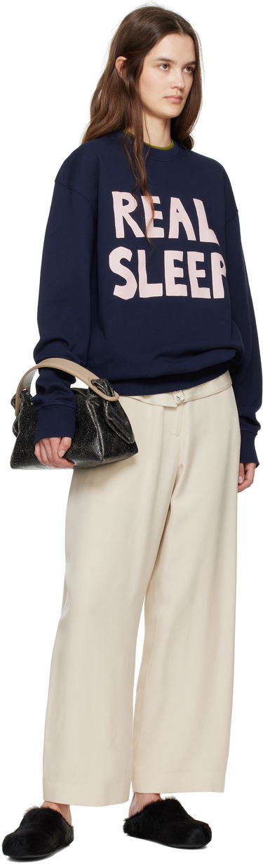 Sweatshirt JW Anderson JW Anderson 'Real Sleep' Sweatshirt Mørkeblå | JW0230-PG1632, 3