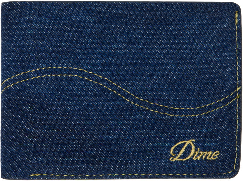 Tegnebog Dime Cursive Bifold Denim Wallet Mørkeblå | DIMEHO2431IND