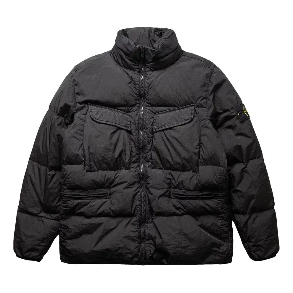 Puffer jakke Stone Island Logo Patch Padded Jacket Sort | 771540123-V0029, 0