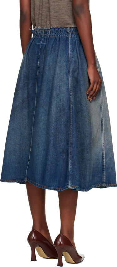 Nederdel Maison Margiela MM6 Maison Margiela Drawstring Denim Midi Skirt Blå | S52MI0023 M30017, 2