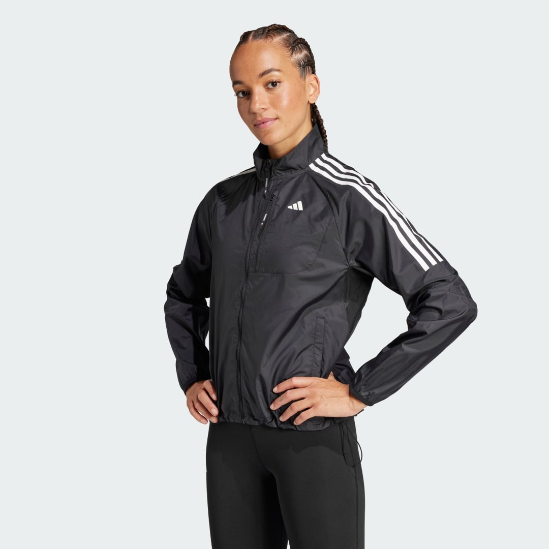 Jakke adidas Performance Own the Run 3-Stripes Packable Jacket Sort | JD2299, 0