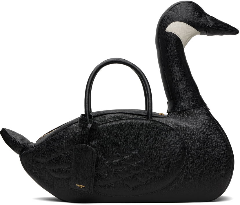 Håndtaske Thom Browne Thom Browne Pebble Grain Goose Bag Sort | UAG227A-00198