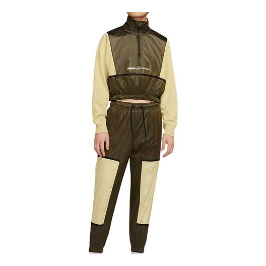 Træningsdragt Nike Sportswear Half Zip Cropped Woven Jacket Grøn | CU6383-318, 0