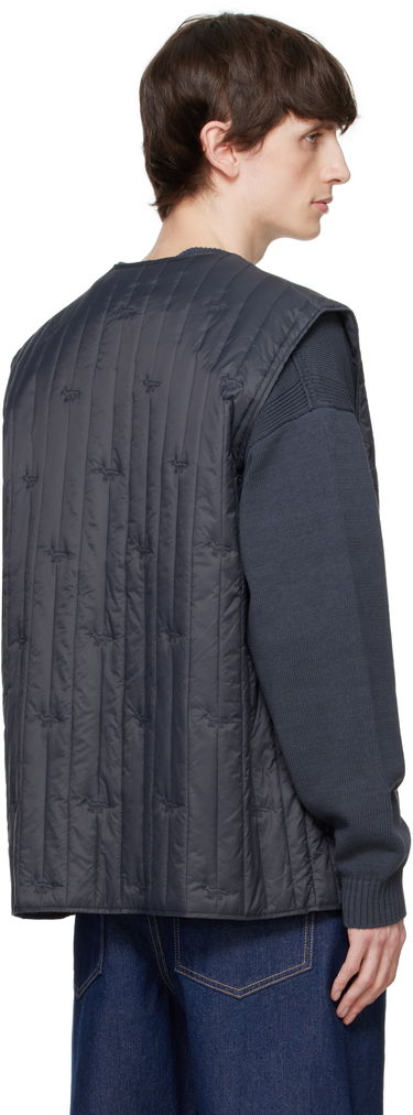 Vest MAISON KITSUNÉ Maison Kitsuné Sleeveless Quilted Vest Mørkeblå | OM02120WW9047, 2
