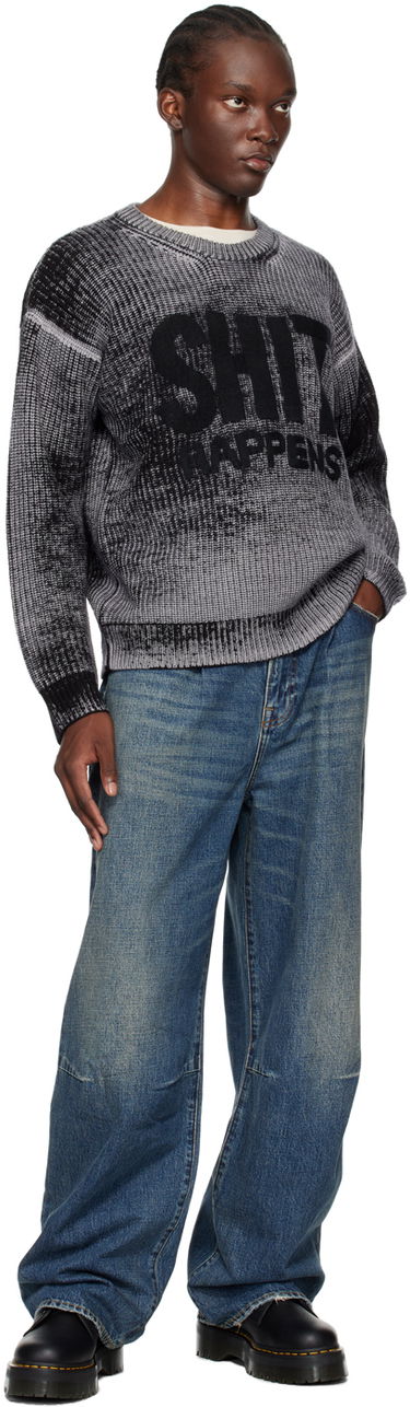 Sweater R13 R13 Boyfriend Sweater with "Shit Happens" Graphic Grå | R13MY199-Y158B, 3