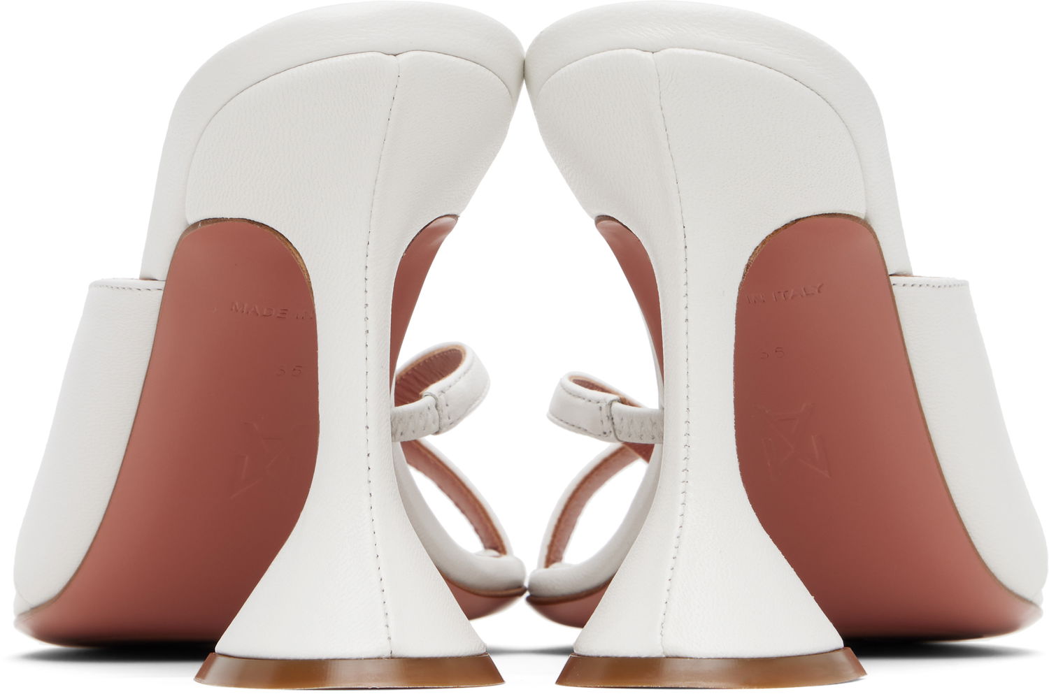 Skopleje Amina Muaddi Amina Muaddi Shiona Slipper Heeled Sandals Hvid | SHIONA SLIPPER, 1