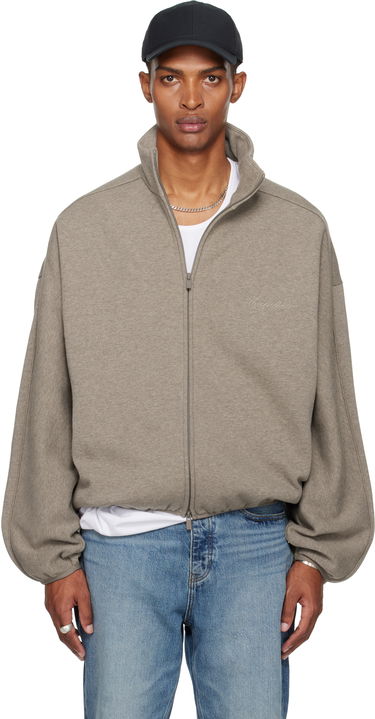 Jakke Fear of God Fear of God ESSENTIALS Modern Fit Fleece Track Jacket Grå | 202SP256893F, 0