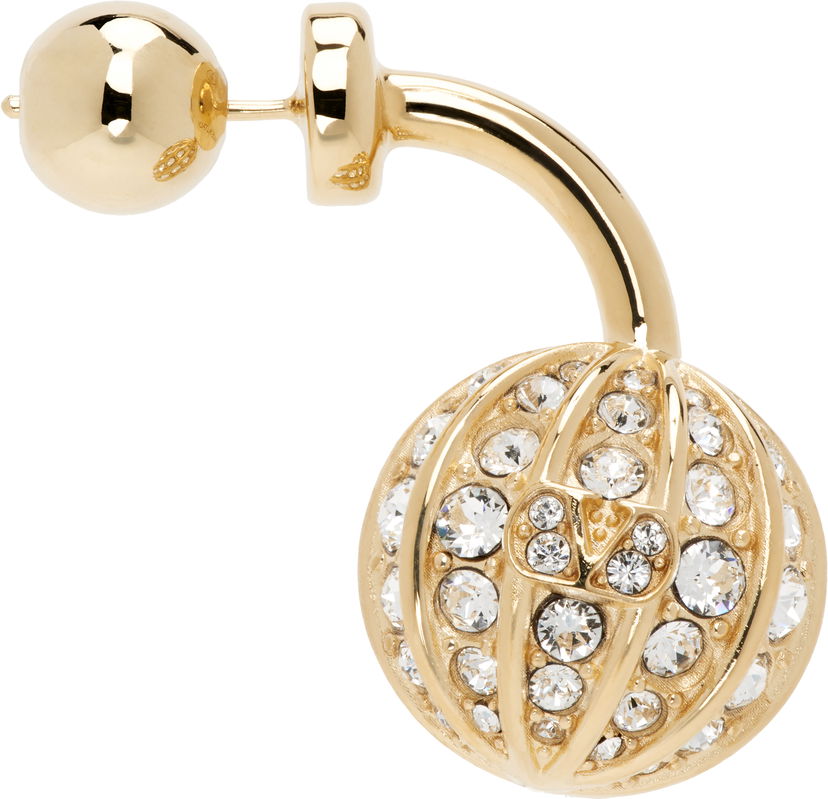 Øreringe Valentino Valentino Garavani Poetique Crystal-Embellished Single Earring Gul | 6W0J0Z07YCW