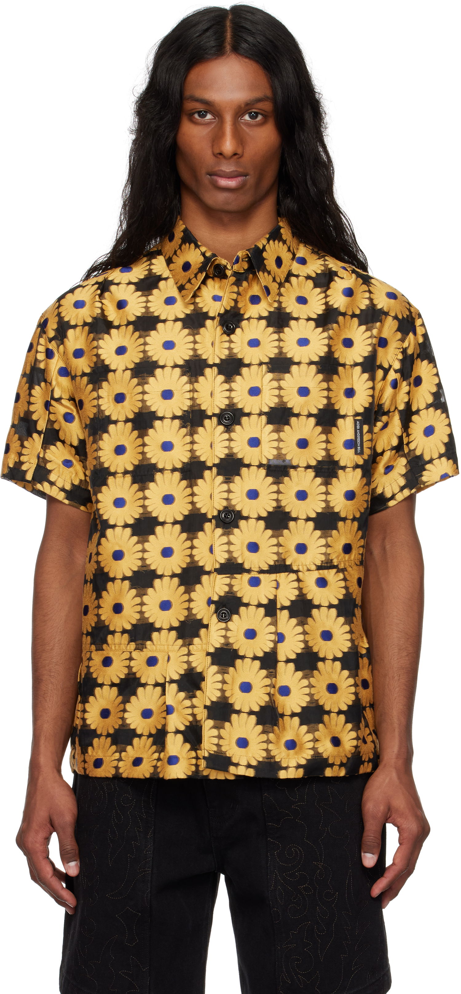 Skjorte Andersson Bell Andersson Bell Sheer Flower Shirt Gul | atb1278m, 0