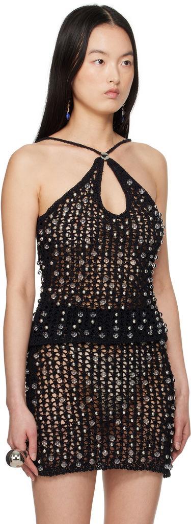 Tanktop Coperni Coperni Beaded Knitted Tank Top Grå | COPML132Y3013, 4