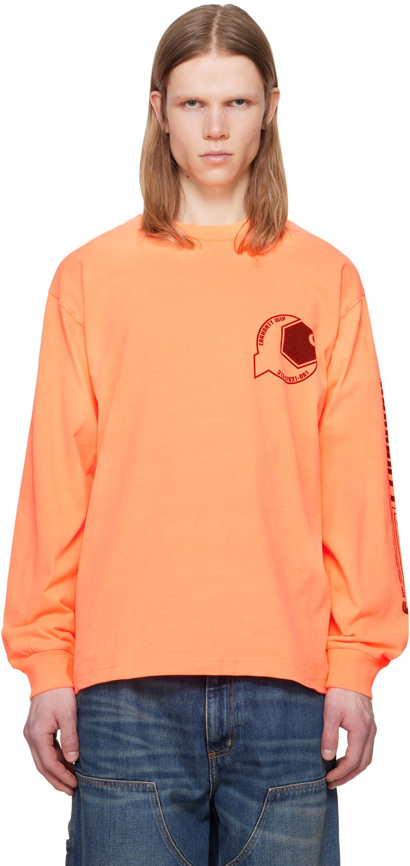 T-shirt Carhartt WIP Carhartt WIP Long Sleeve Industry T-Shirt Orange | I034411
