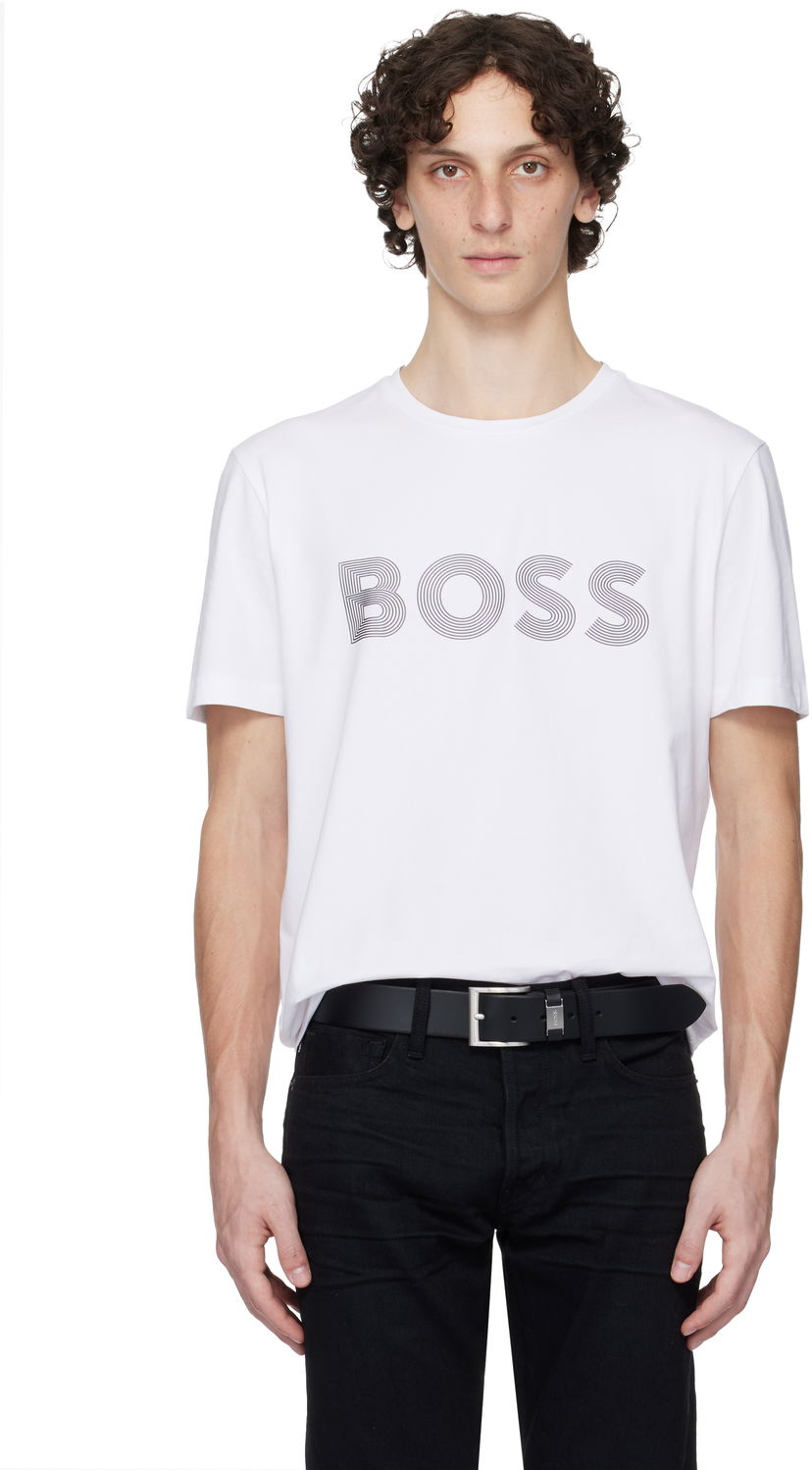 T-shirt BOSS BOSS Printed-Logo T-Shirt Hvid | 50543816
