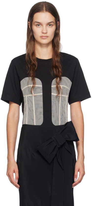 Kjole Simone Rocha Simone Rocha Paneled Bust T-Shirt Sort | 5290 0553, 0