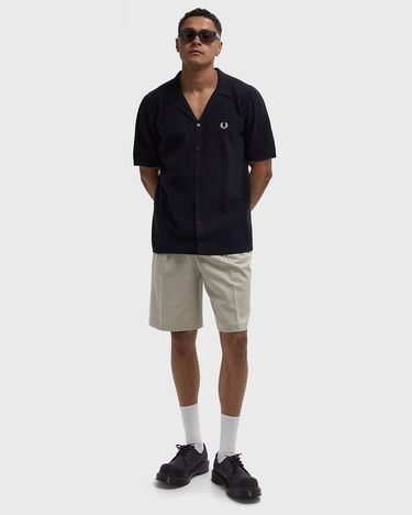 Skjorte Fred Perry Revere Collar Knitted Shirt Sort | K9754-608, 2