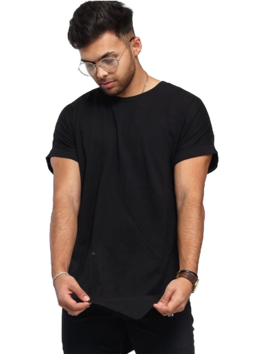 T-shirt Urban Classics Asymetric Long Tee Sort | tb1227 black