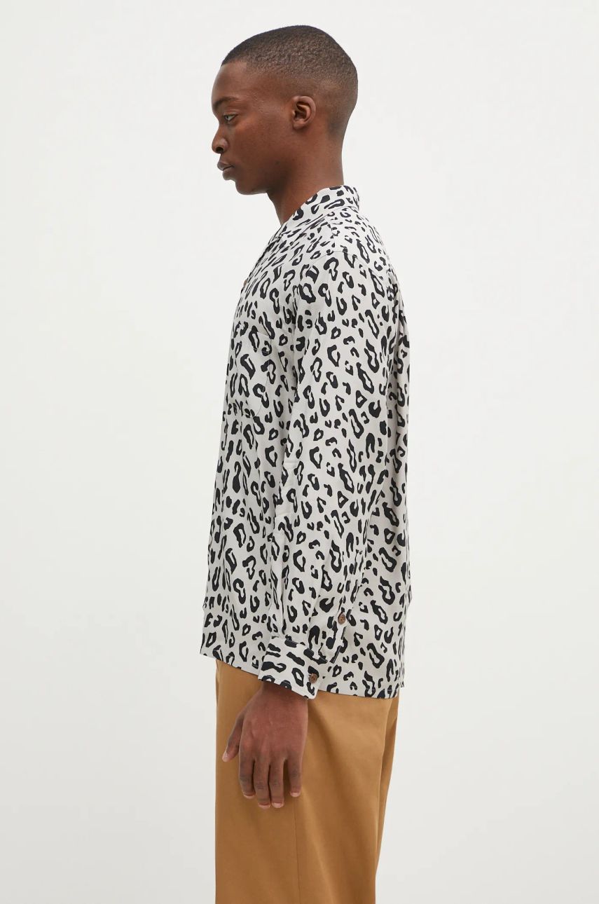 Skjorte WACKO MARIA Leopard Open Collar Shirt Grå | 24FW-WMS-HI01, 1