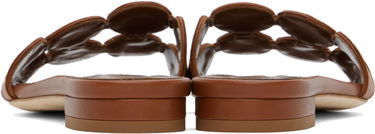 Kjole Manolo Blahnik Manolo Blahnik Haribalmuflat Leather Scalloped Slides Brun | 424-1839, 1