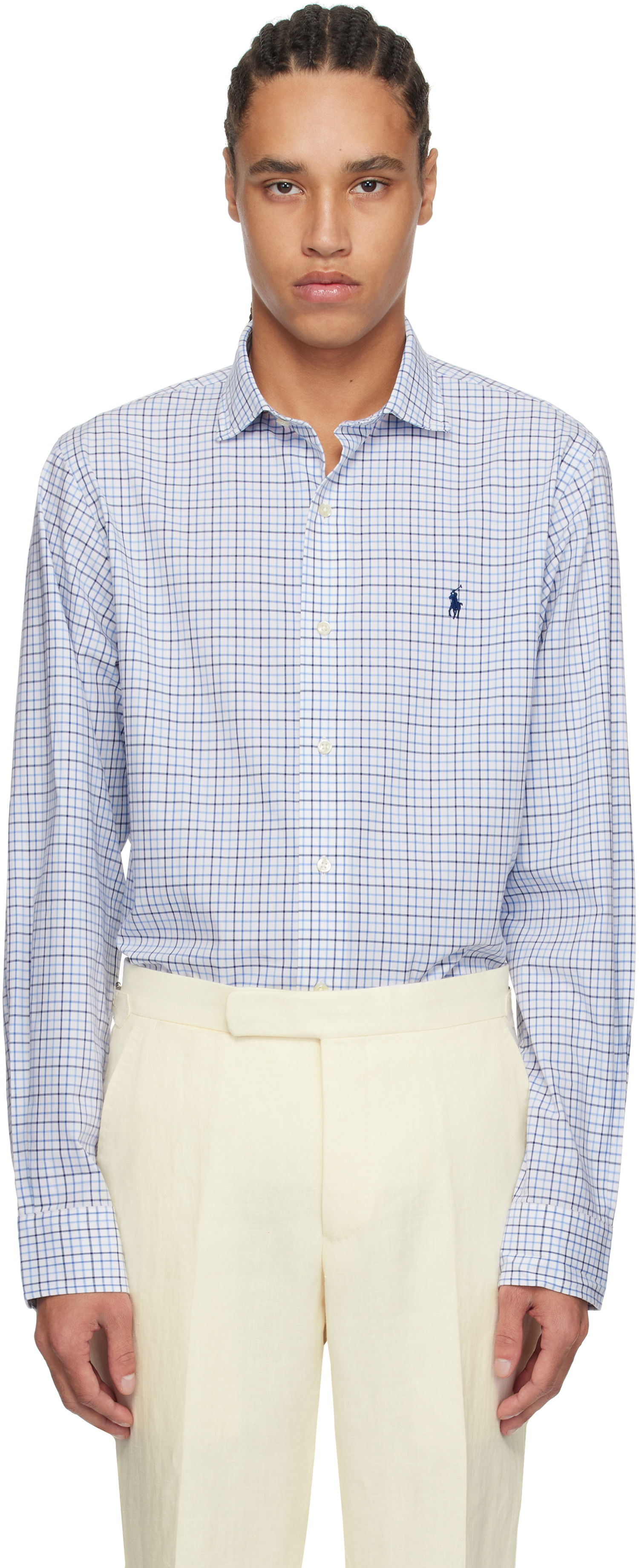 Skjorte Polo by Ralph Lauren Ralph Lauren Classic Fit Tattersall Stretch Shirt Blå | 710966423001, 0