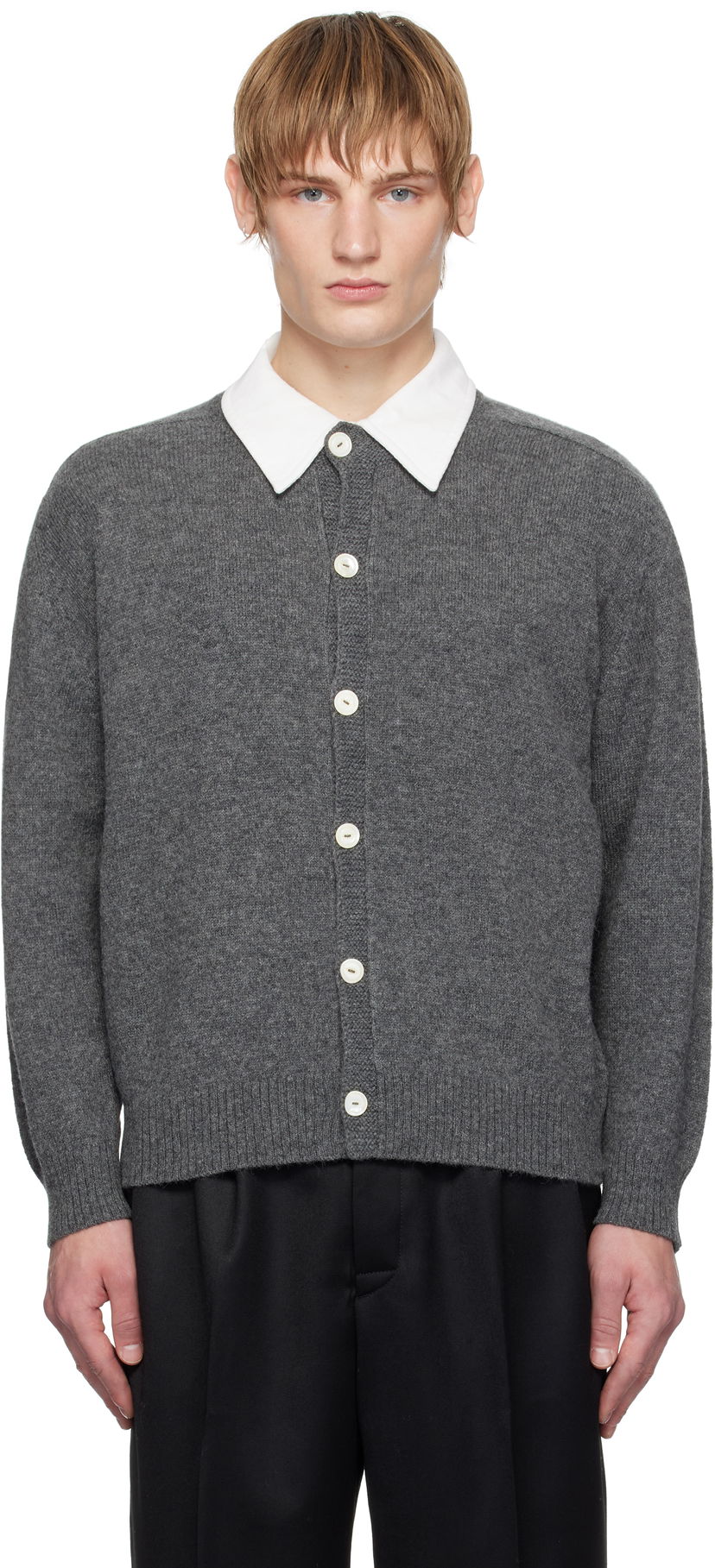 Sweater Bode Wool Knit Cardigan Grå | MRF24KT037
