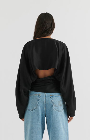 T-shirt AXEL ARIGATO Diana Tie-Front Top Sort | A2123001, 3