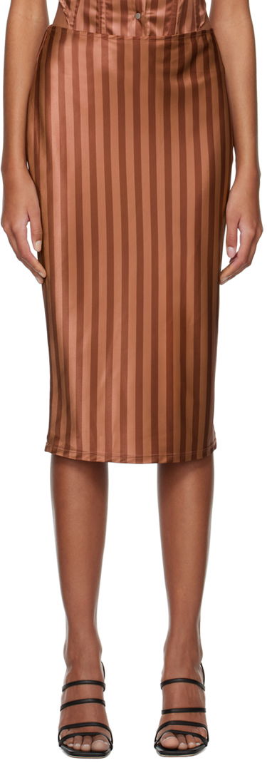 Nederdel Miaou Miaou Work Capsule Verona Striped Midi Skirt Brun | 4033SS3DVC, 0