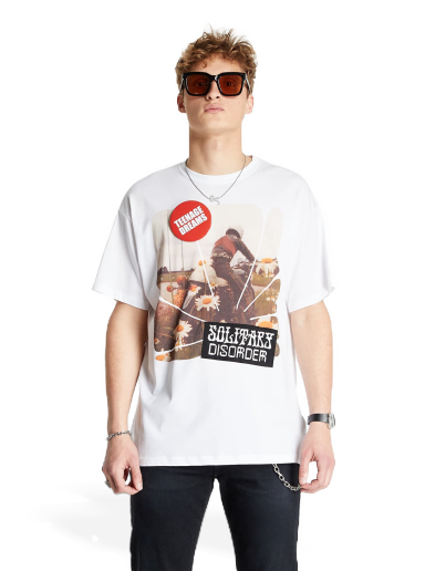 T-shirt RAF SIMONS Big Fit T-Shirt Solitary Disorder Hvid | 211-M120-19001-0010