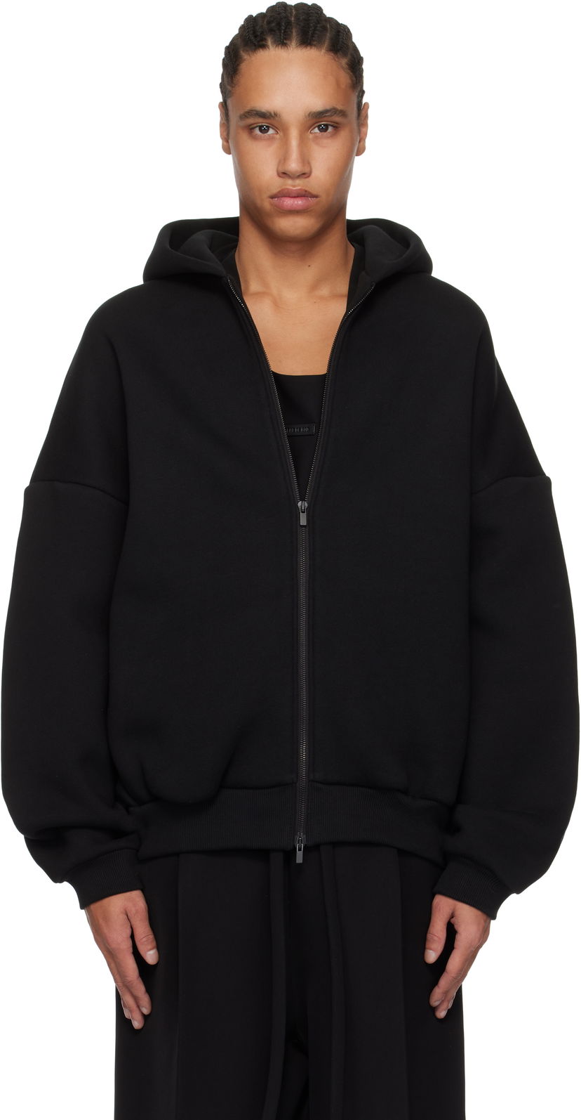 Sweatshirt Fear of God Fear of God 'Eternal' Fleece Full Zip Hoodie Sort | FGE250-517FLC
