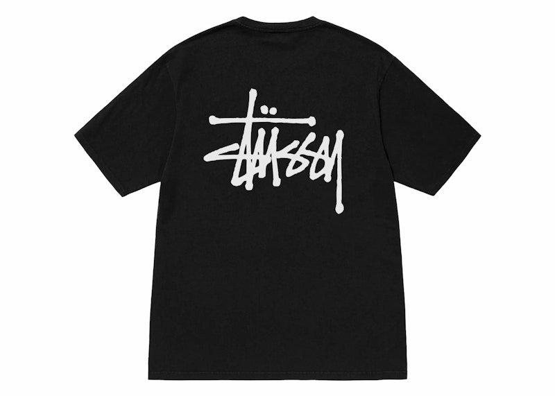 T-shirt Stüssy T-Shirt Basic Pigment Dyed Sort | 1904838-BLAC