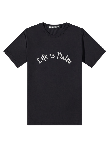 T-shirt Palm Angels Life Is Palm Tee Sort | PMAA076F22JER0011001