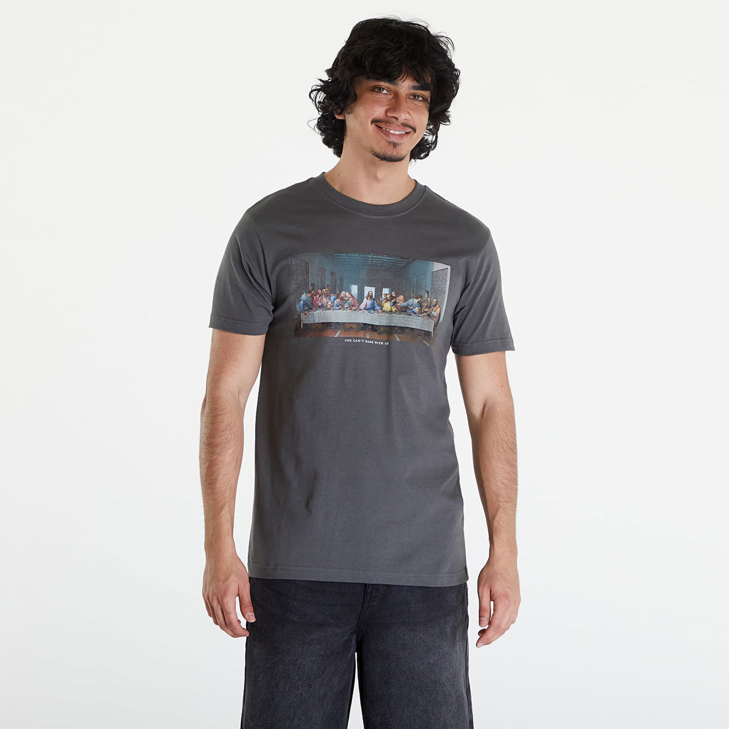 T-shirt Urban Classics Canīt Hang With Us Tee Dark Shadow Grå | MT1187-02457, 0