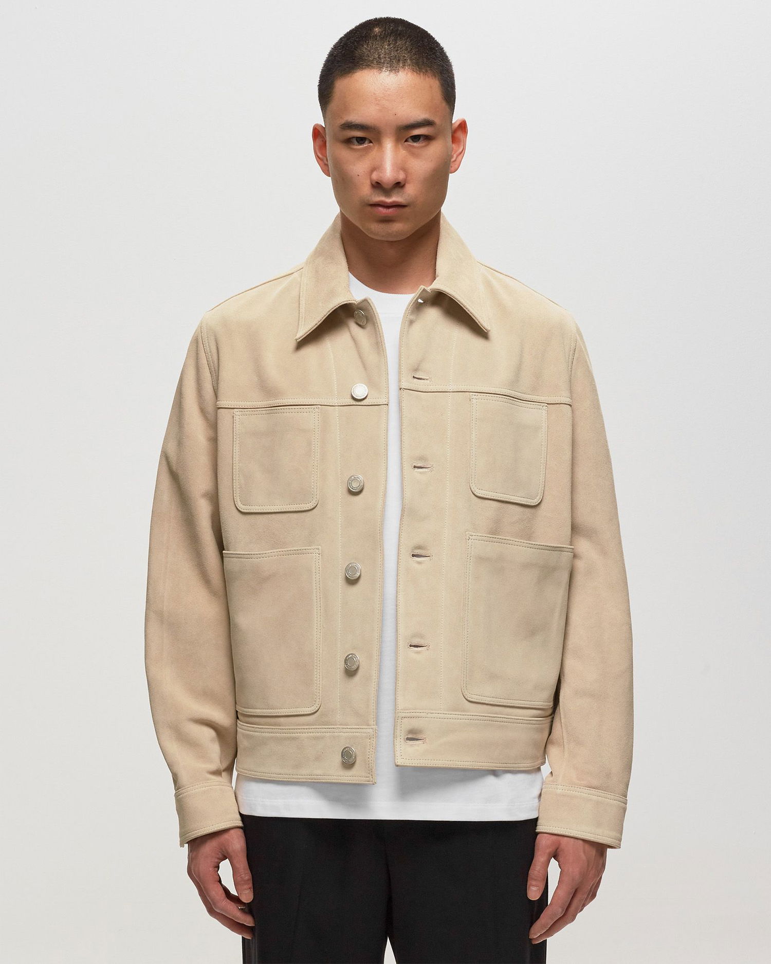 Skjorte AMI Paris Worker Shirt Beige | HJK224.LH0003, 1