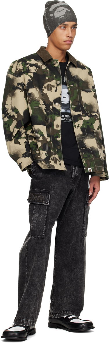 Jakke BAPE A Bathing Ape Map Camo Work Jacket Grøn | 001LJL301001M, 3