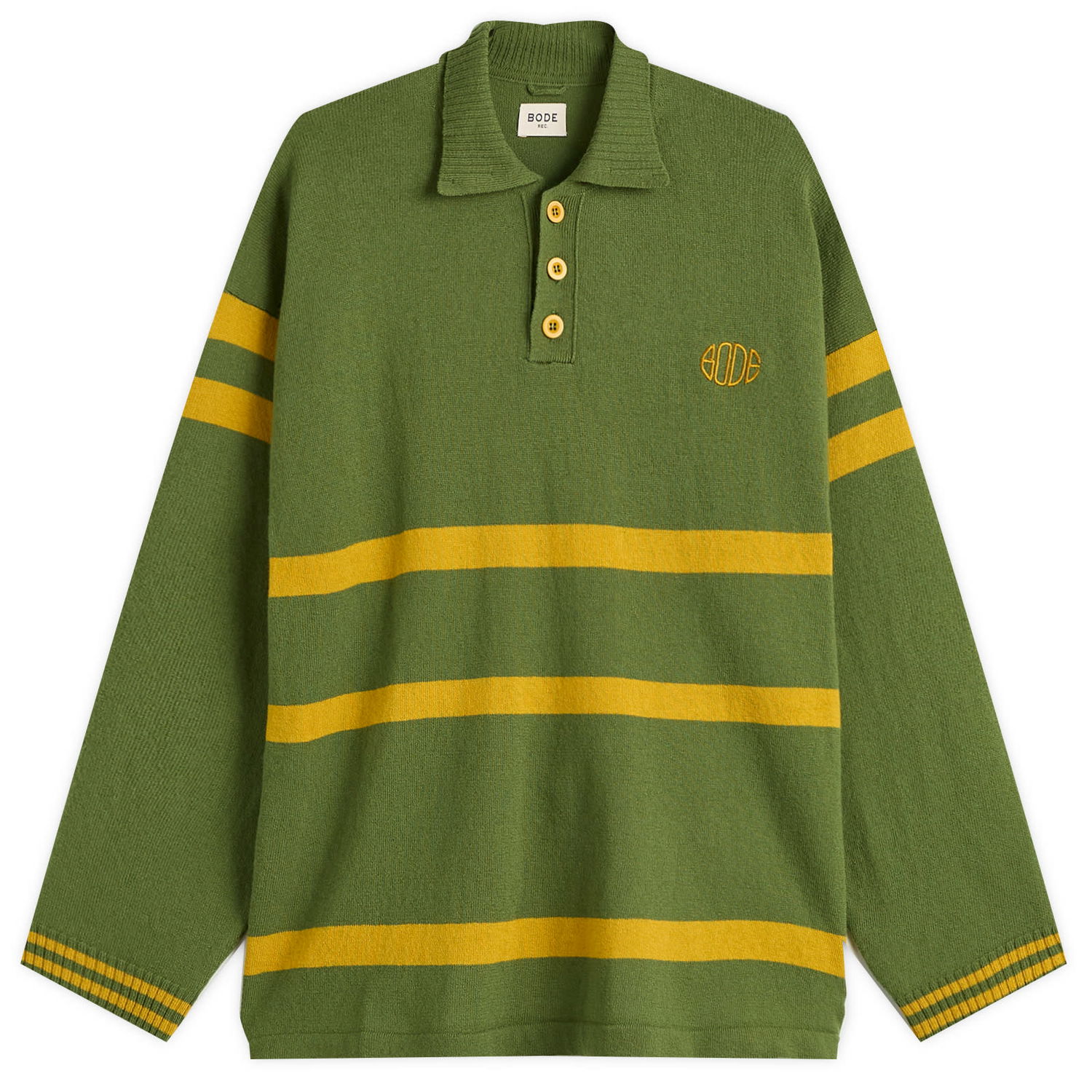 Polo skjorte Bode Knit Striped Long-Sleeve Regis Polo Flerfarvet | MRF25KT011, 1
