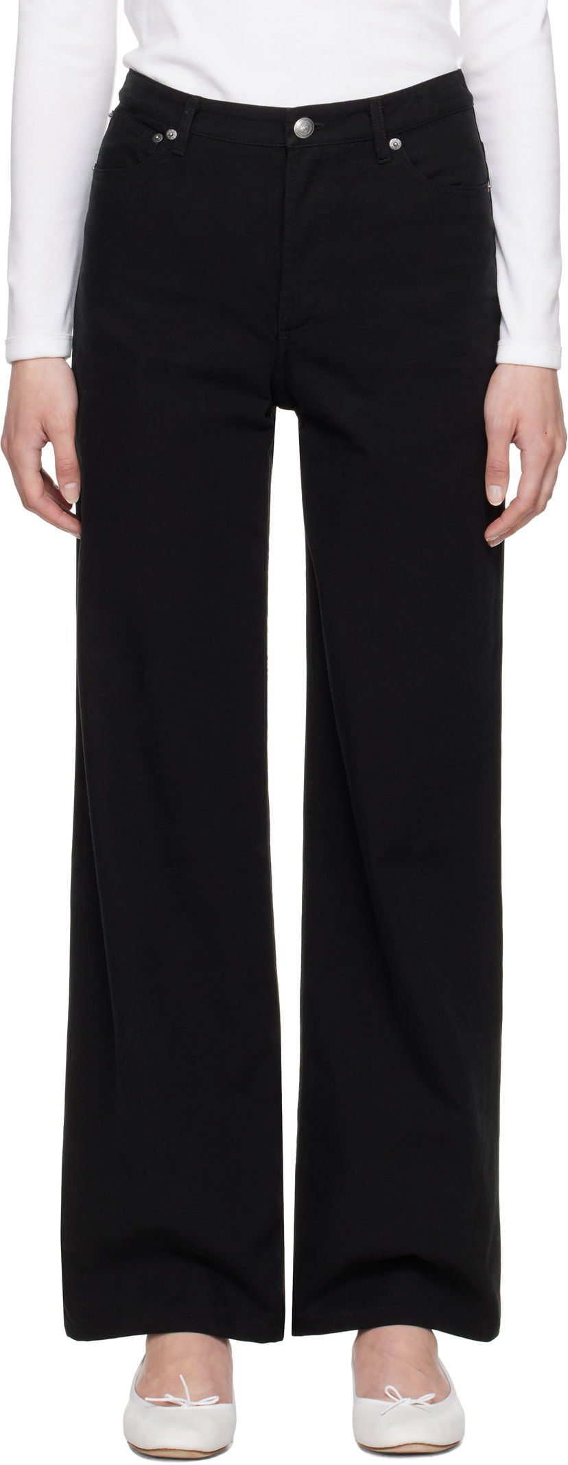 Jeans A.P.C. A.P.C. Elisabeth Wide-Leg Jeans Sort | COGBJ-F09181