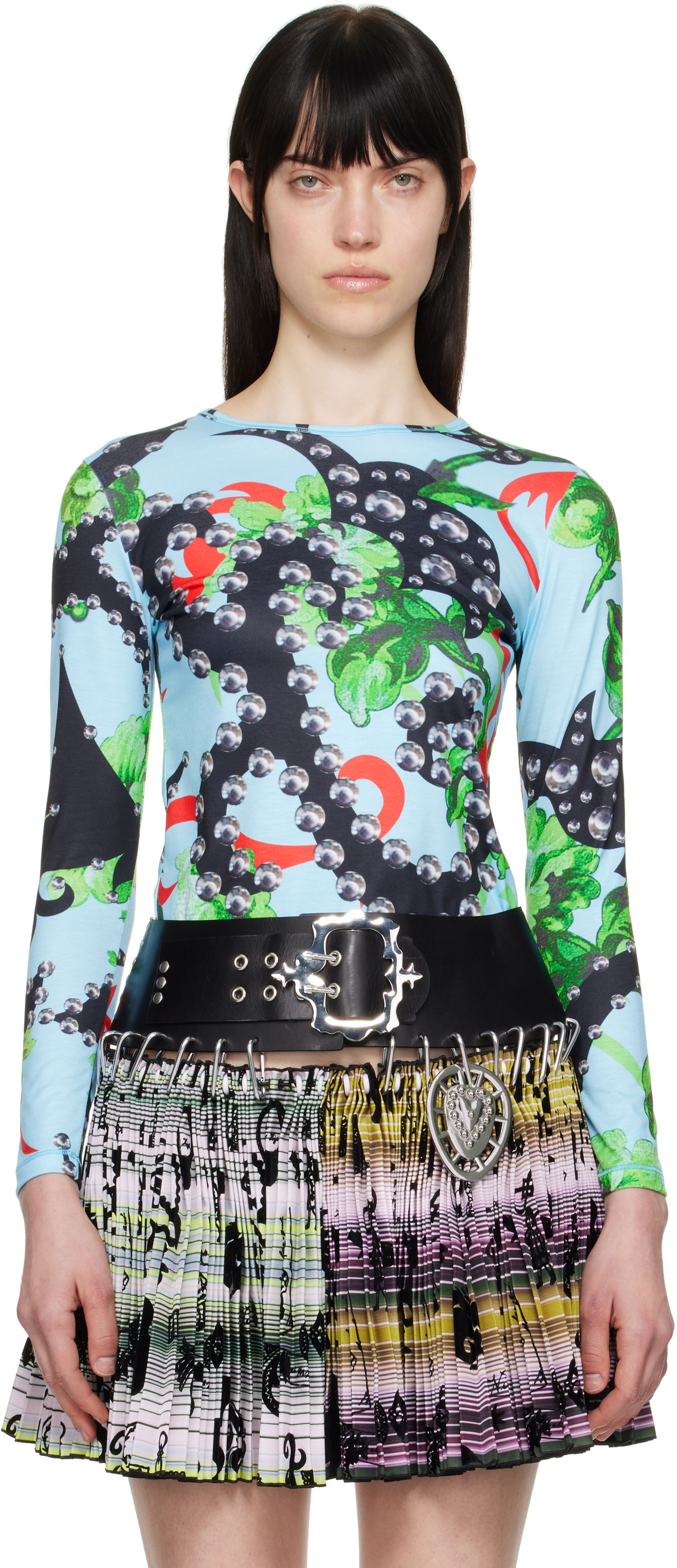 Nederdel Chopova Lowena Chopova Lowena Spangle Tangle Fitted Jersey T-Shirt Flerfarvet | 2307, 0