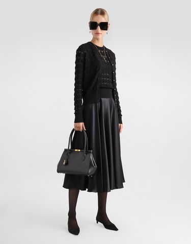 Nederdel Dolce & Gabbana Dolce & Gabbana Calf-Length Silk Satin Circle Skirt Sort | F4CSOTFU1NUN0000, 1