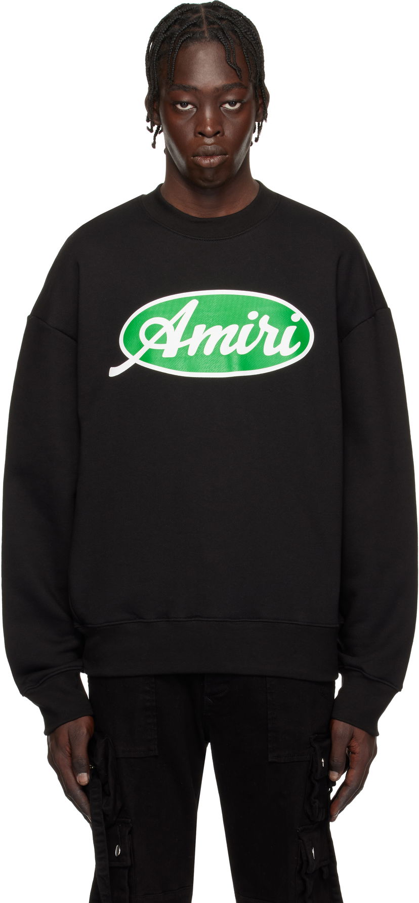 Sweatshirt AMIRI Oval Logo Oversized Sweatshirt Sort | AMJYCW1052