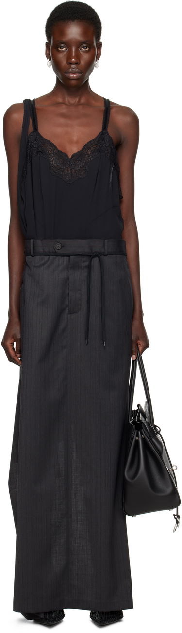 Nederdel Balenciaga Balenciaga Patched Slip Maxi Dress Sort | 814348 TLO32, 0
