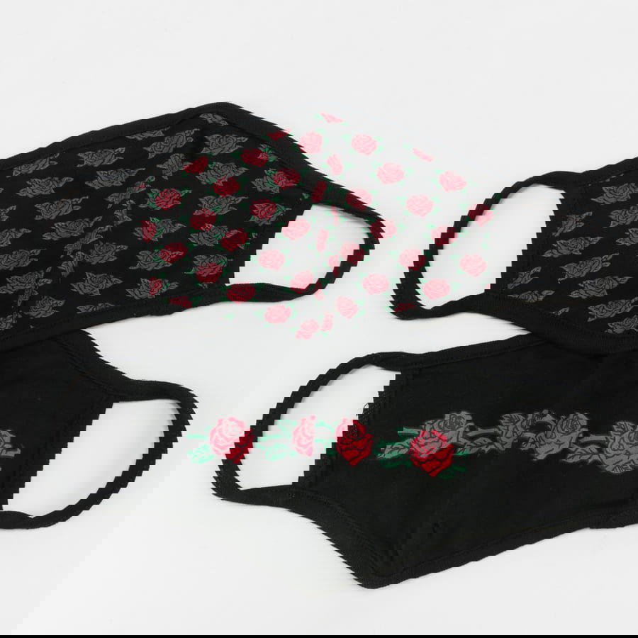 Tøj Urban Classics Roses Face Mask Sort | MT1738, 0