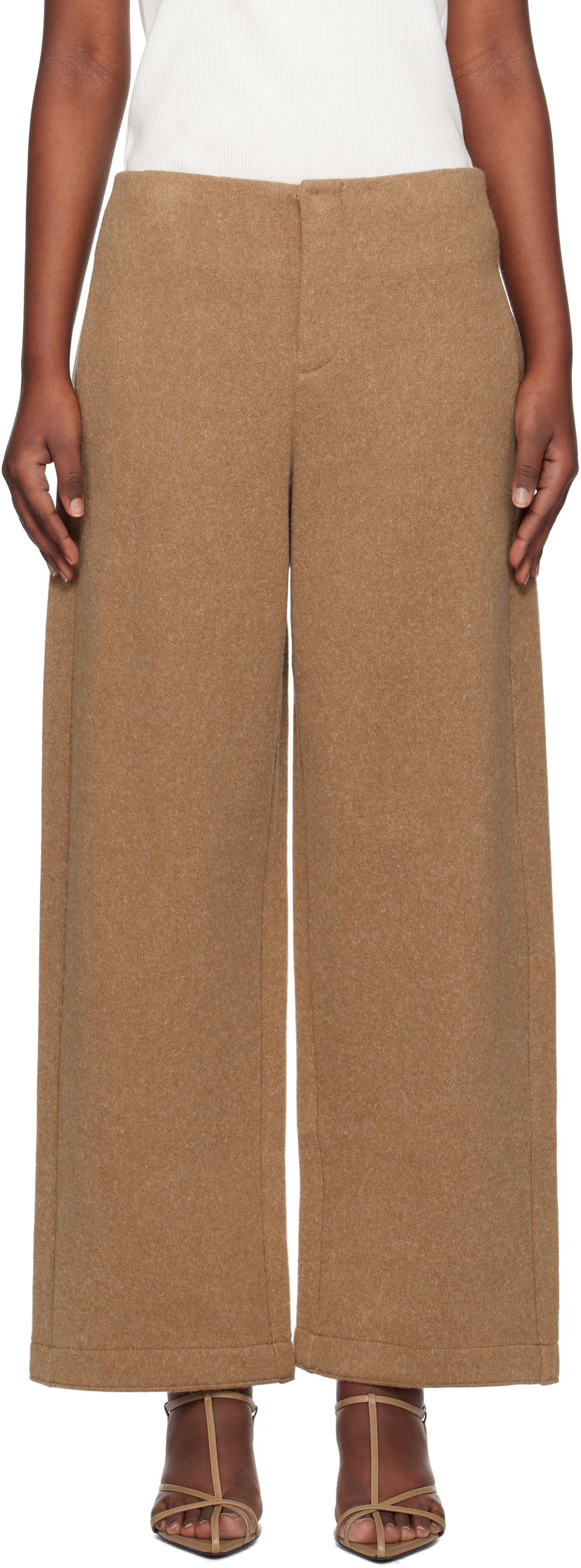 Bukser Max Mara Max Mara Arca Wide-Leg Wool Trousers Brun | 2511781088600, 0