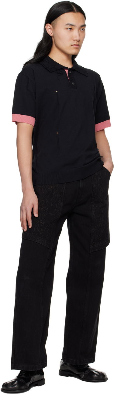 Polo skjorte Andersson Bell Andersson Bell Damaged Knit Polo Sort | atb1243m, 3