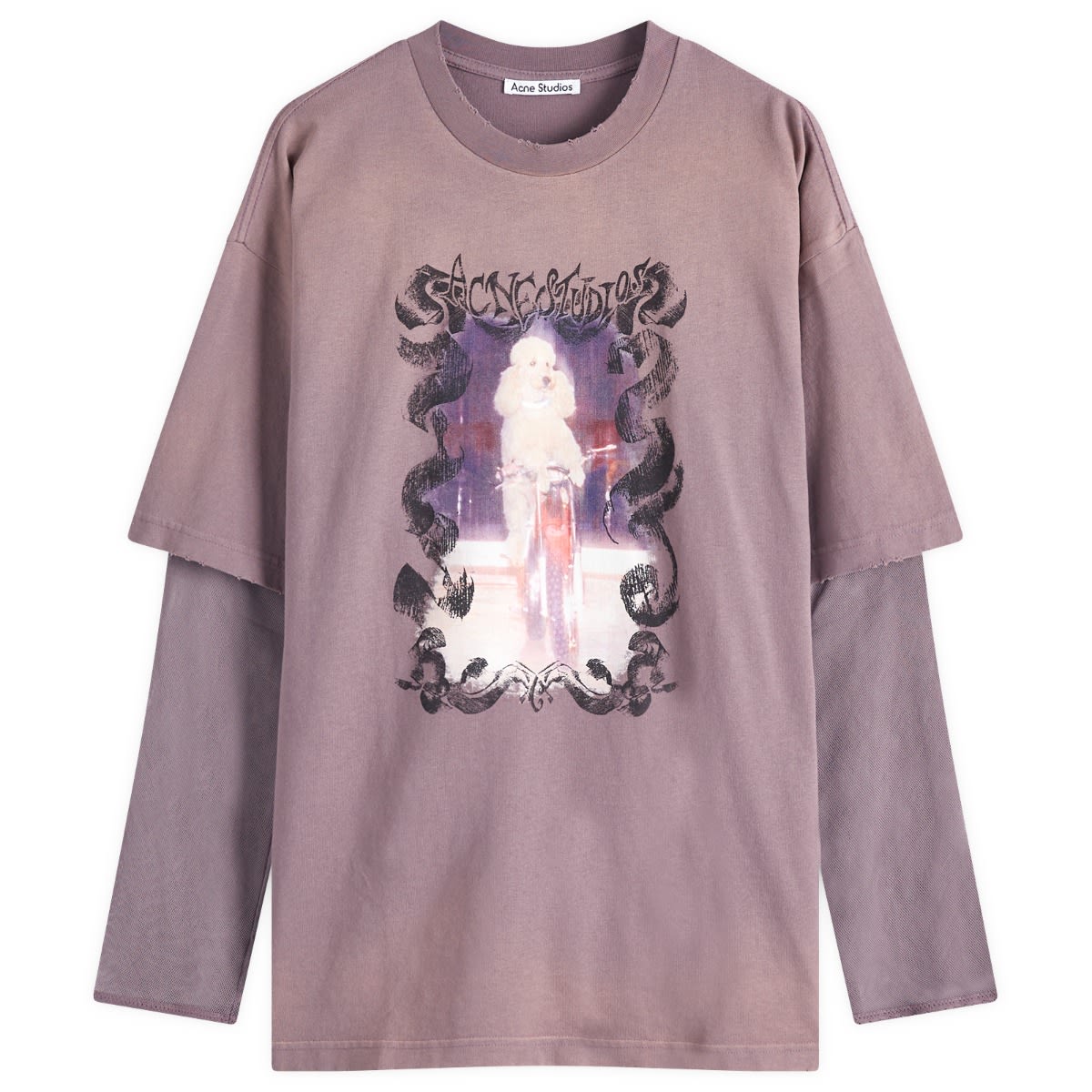 T-shirt Acne Studios Acne Studios Edra Double Layer Poodle T-Shirt, Size L Lilla | AL0454-CJD, 1