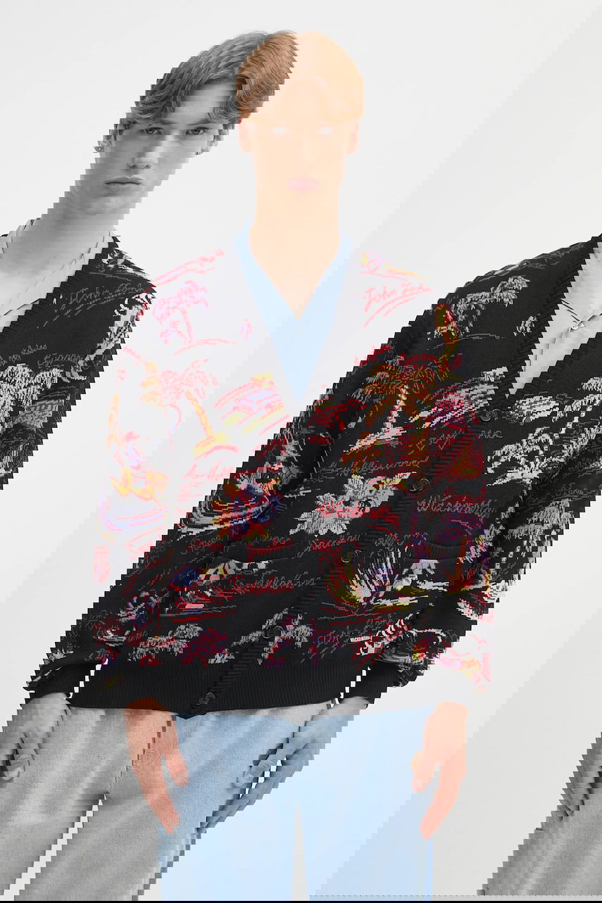 Sweater WACKO MARIA Wacko Maria Jacquard Cardigan Sort | 25SS.WMK.KN20, 0