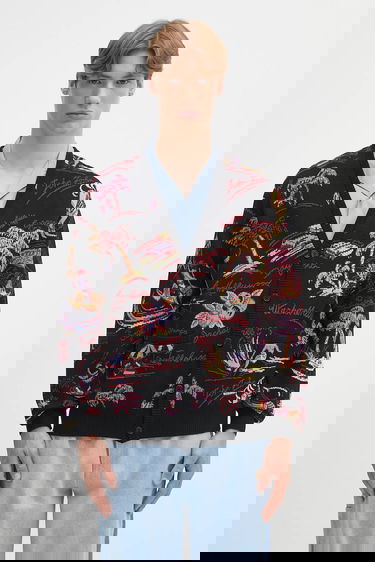 Sweater WACKO MARIA Wacko Maria Jacquard Cardigan Sort | 25SS.WMK.KN20, 0
