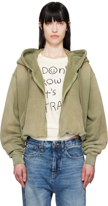 Sweatshirt R13 R13 Balloon Zip-Up Hoodie Grøn | R13WK216-001BD, 0