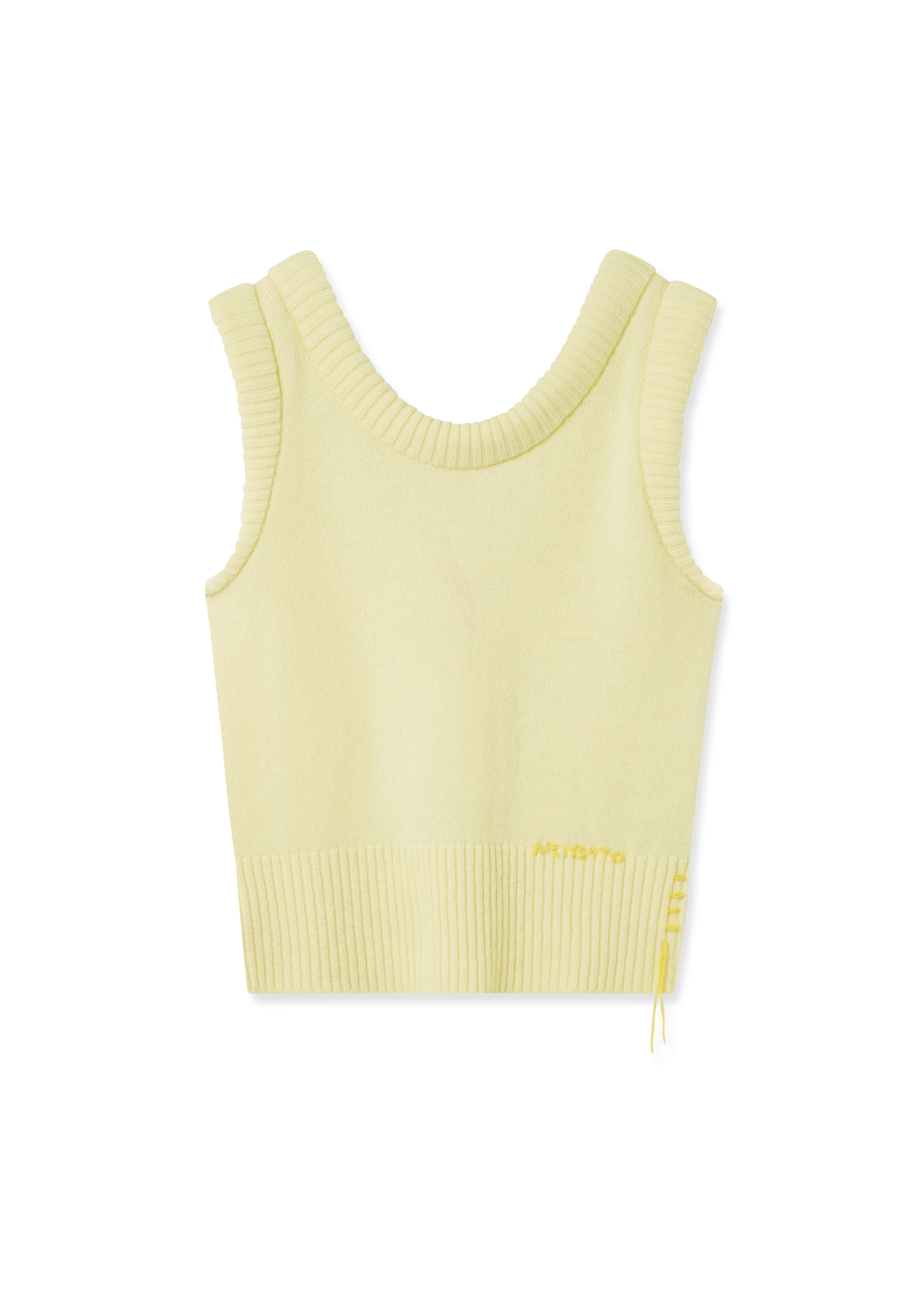 Vest AXEL ARIGATO Marla Cropped Sleeveless Knit Vest with Side Detail Gul | A3356003, 0